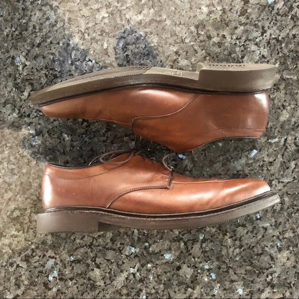 Men’s ALLEN EDMOND “Warren”Dark Tan Leather Derby Shoes - Picture 7 of 13
